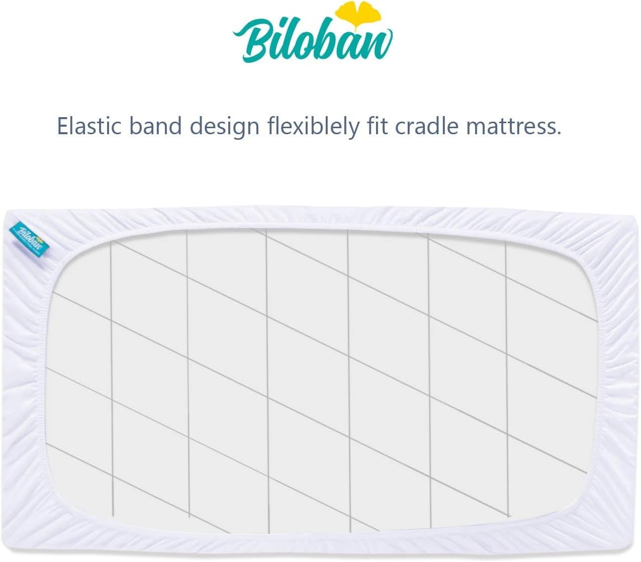Cradle Bassinet Mattress Pad Cover, 2 Pack, for 36" × 18" Standard Cradle Mattress, Ultra Soft Microfiber Surface and Extra Waterproof Layer, Washer & Dryer Friendly