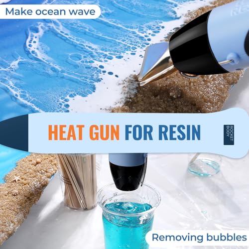 LET'S RESIN Heat Gun for Resin, 350W Fast Heating Dual Temp Heat Gun (482°F~752°F) with 3 Nozzles and 2 Silicone Covers, 4.9Ft Long Cable Hot Air Gun for Crafting, Shrink Tubing, Vinyl Wrap 4 LET'S RESIN Heat Gun for Resin, 350W Fast Heating Dual Temp Heat Gun (482°F~752°F) with 3 Nozzles and 2 Silicone Covers, 4.9Ft Long Cable Hot Air Gun for Crafting, Shrink Tubing, Vinyl Wrap - Image 4
