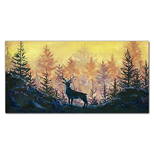 Photo sur verre acrylique cerf 100x50 cm pour illuminer un mur sombre