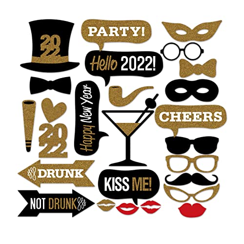 25PCS 2021 New Year's Eve Party Card Masks Photo Booth Props Supplies Decorations by 7-gost