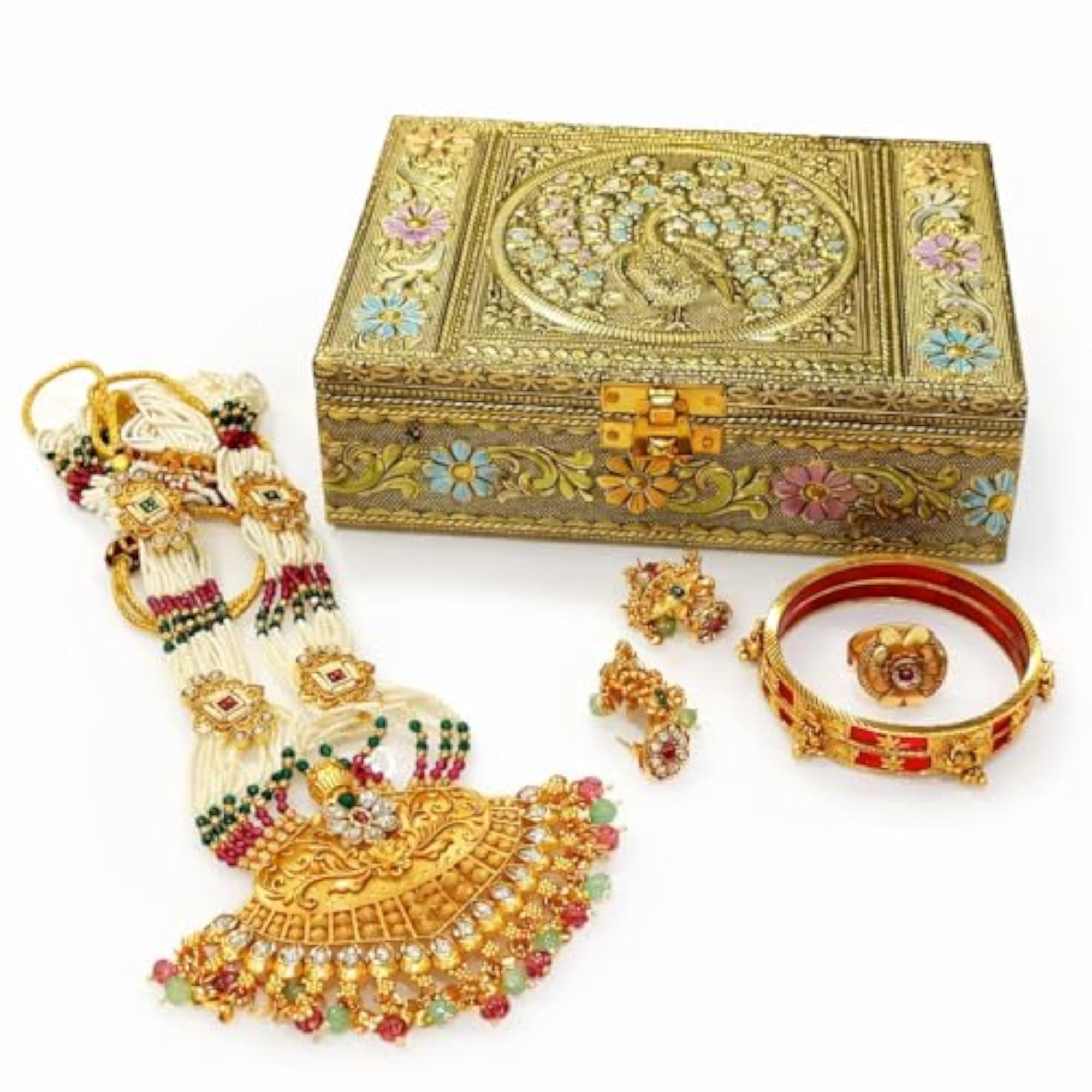 Handmade Wooden Oxidised Jewellery Organizer Storage Box