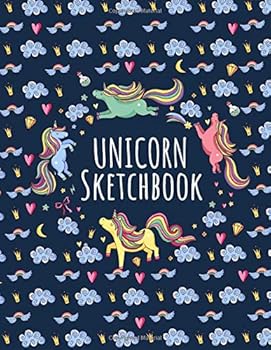 Cute Unicorn Kawaii Sketchbook : 104 Blank Pages of High Quality White Paper, 8. 5 X 11 Cute Premium Matte Cover