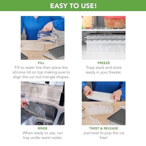 Image of Tovolo Mini-Ice-Cube Tray Set with Twist & Release Mini Nugget Ice Cube Trays, BPA Free Silicone Mini-Ice Tray with Storage Bin & Mini Scoop,Stackable Dishwasher Safe Mini-ice-Cube Trays (Pack of 24)