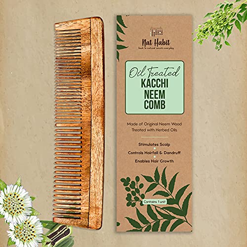 Nat-Habit-Back-To-Natural-Secrets-Everyday-Kacchi-Neem-Comb-Treated-with-Neem-Oil-Bhringraj-17-Herbs-Dual-Tooth