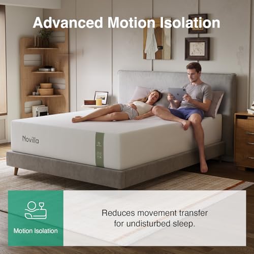 Image of Novilla King Size Mattress, 12 Inch King Size Memory Foam Mattress with Gel Infused for Cooling Night, Upgraded Support System for Enhanced Stability & Motion Isolation, CertiPUR-US Certified