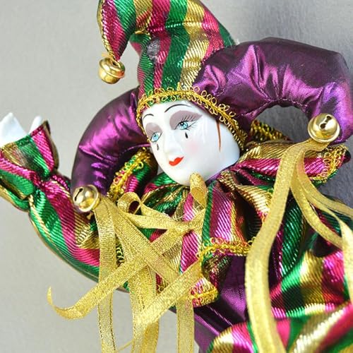 Muñeco Harlequín de Porcelana Posable 18.5 in miniatura 5