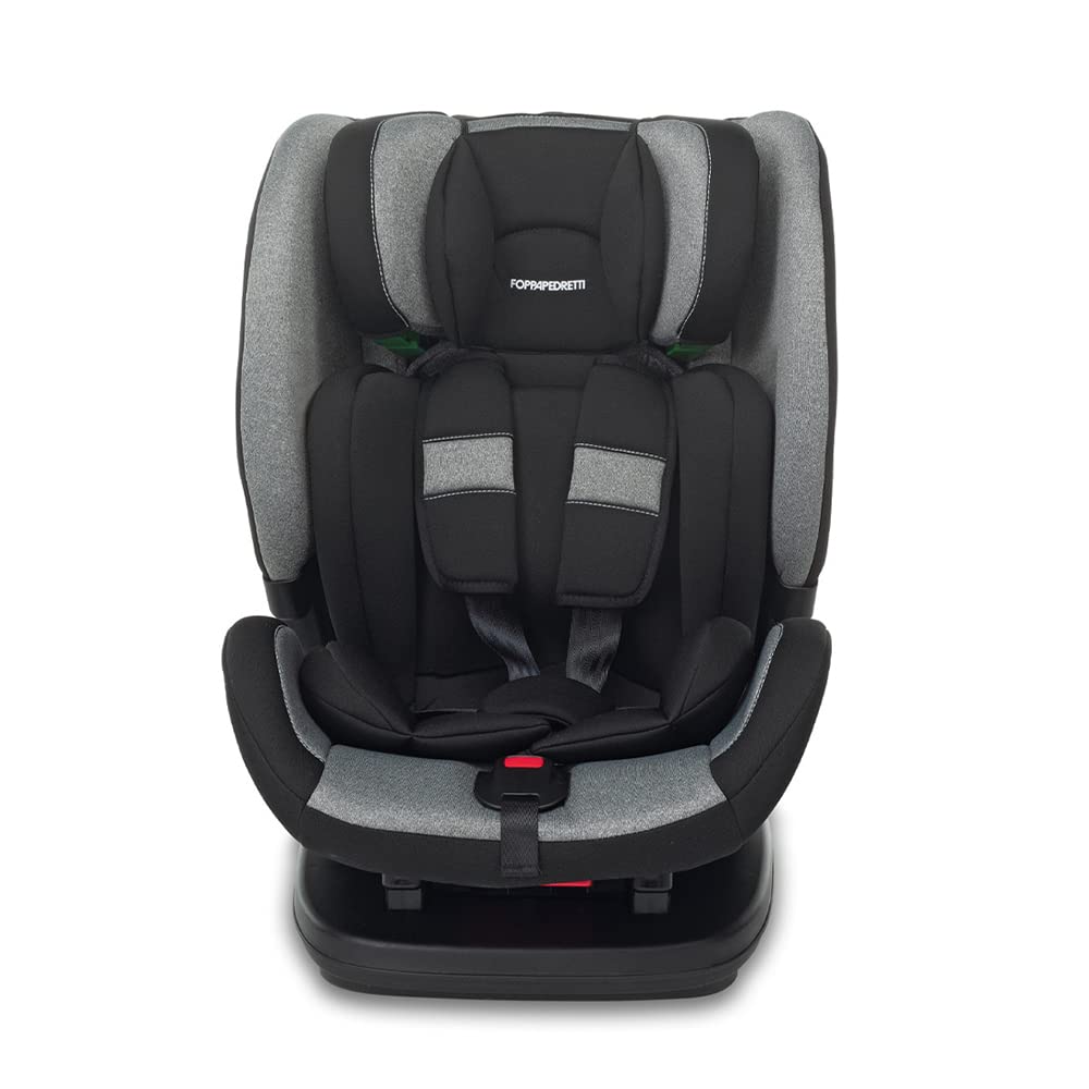 Foppapedretti Seggiolino Auto Reklino I-Size, per bambini da 76 a 150 cm di altezza, 15mesi-12 anni, conforme ECE R129, Fissaggio Dualfix (Isofix e non), Safe Body Protection, Comfort Kid Pad, Carbon