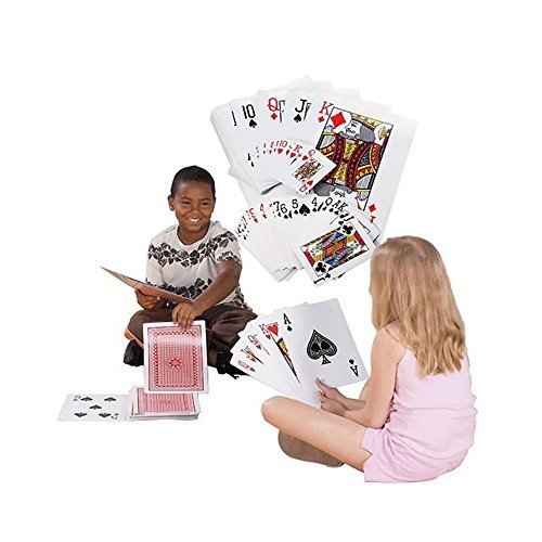 Handy Basics Jumbo Playing Cards Full Deck Huge Poker Index Playing Cards Fun for All Ages! - Size 8 1/4 x 11 3/4 inches