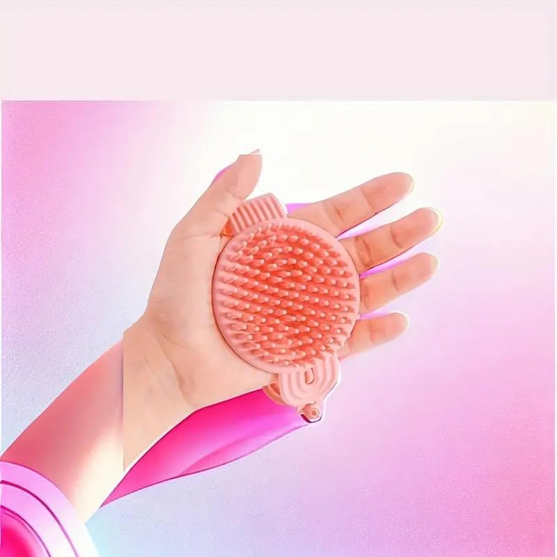 PREZONE Body Scrubber, 2 in 1 Bath and Shampoo Brush, Soft Silicone Loofah for Sensitive Skin, Lathers Well, Scalp Massager Shampoo Brush, Double-Sided Body Brush, Gentle Exfoliating for Women Men 2