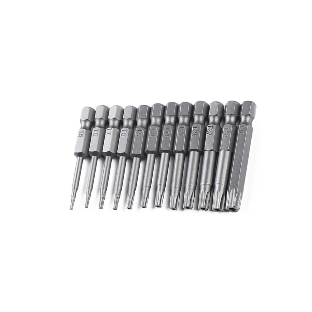 Ruxyoie 12Pcs Magnetic Hollow Chrome Vanadium Steel 1/4" Hex Shank T5-T40