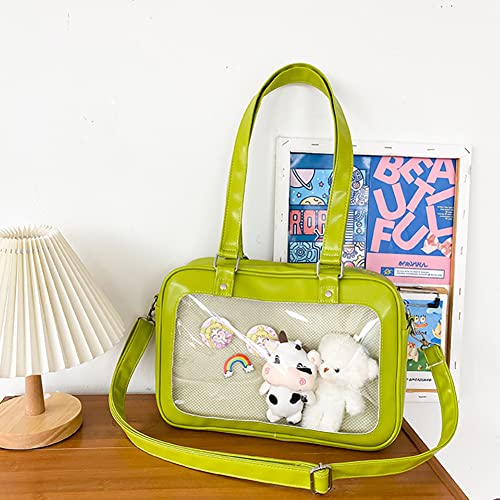 Japanes Cosplay ITA Bag with Insert Pin Display, Sweet Lolita Anime Purse,JK Clear Messenger Crossbody Bag for Women2