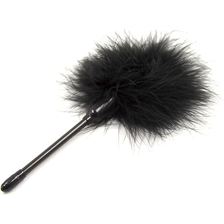 SM Flirting Black Feather Short Rod Teasing Wand