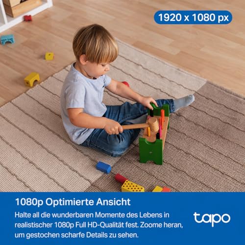 Tapo C201 360° WLAN-Überwachungskamera für Innenräume, 1080P, Nachtsicht, Bewegungserkennung, Zwei-Wege-Audio, kompatibel mit Alexa & Google Assistant, für Babys/Haustiere 3