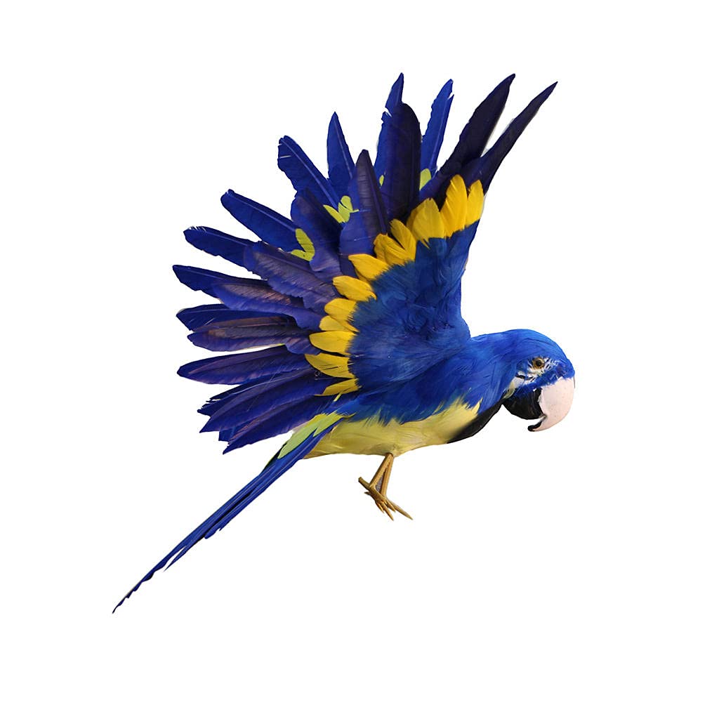 Sharplace artificiel Plumes Figurine en Plastique Paysage Ornement Jardin Décor Bricolage Halloween, Perroquet bleu