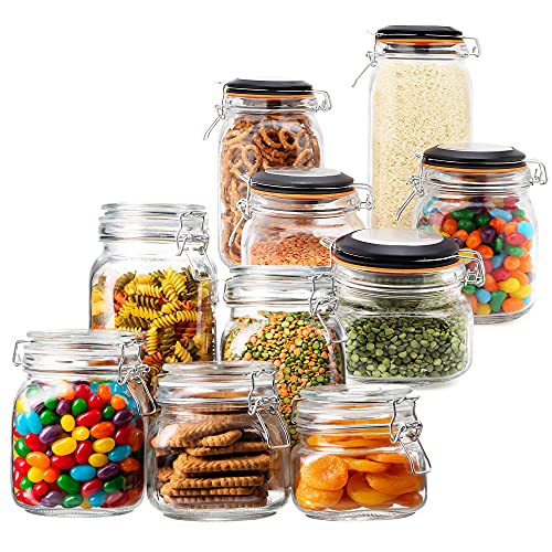 EatNeat 10-Piece Airtight Glass Kitchen Canisters EatNeat 10-Piece Airtight Glass Kitchen Canisters
