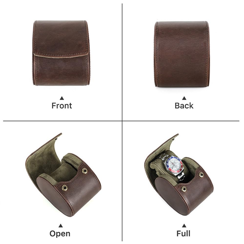 Single Watch Travel Case - Watch Organizer Box, Watch Roll Travel Case for Men with Removable Pillow Holder