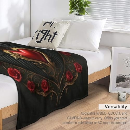 Couverture de Saint-Valentin en flanelle rose 130x150 cm pour lit