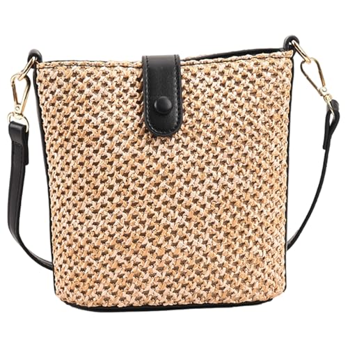 Sac en paille avec bretelles réglables et finitions tressées faites main