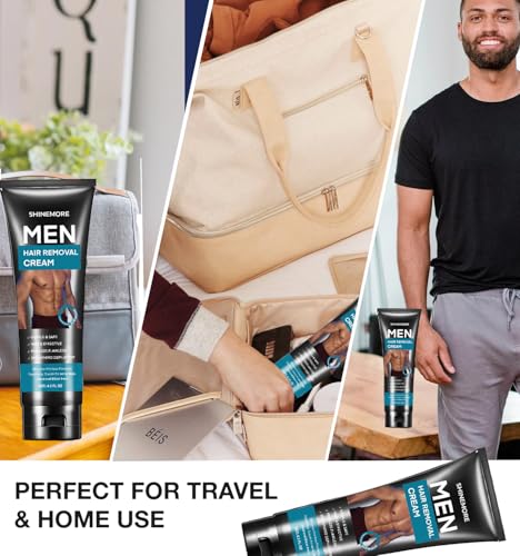 Image of Intimate Hair Removal Cream for Men: Effective Painless Flawless Soothing Depilatory Cream for arms legs chest and Pubic Area - Suitable for All Skin Types 4.2 OZ