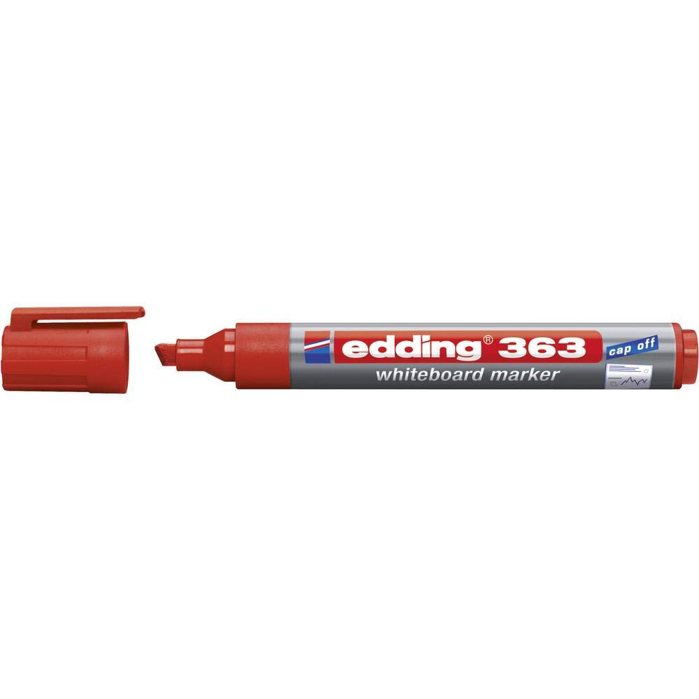 edding 363 beyaz yazı tahtası kalemi - kırmızı - 1 kalem - 1-5 mm kesik uçlu - yeniden doldurulabilir
