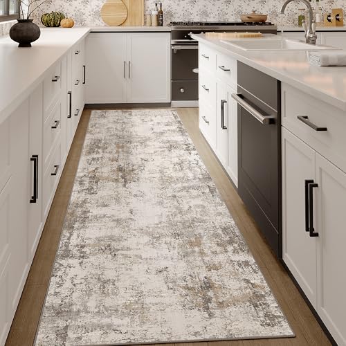 HUGEAR Washable Hallway Runner Rug 60x180cm Grey Brown Non Slip Abstract Natural Neutral Modern Long Carpet Runners Kitchen Bedroom Lounge Bedside Low Pile Carpets - Cosy Home Interiors HUGEAR Washable Hallway Runner Rug 60x180cm Grey Brown Non Slip Abstract Natural Neutral Modern Long Carpet Runners Kitchen Bedroom Lounge Bedside Low Pile Carpets - Image 3