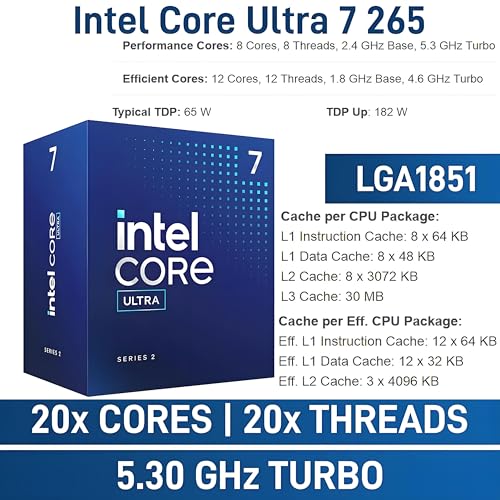 Image of Dell Pro Tower Plus Desktop Computers, Intel 20-Core Ultra 7 265 (13 Tops NPU), 8GB DDR5 RAM, 512GB PCIe SSD, Copilot AI Business PC, DVDRW, 3 DisplayPorts, 2 Type-C, Windows 11 Pro