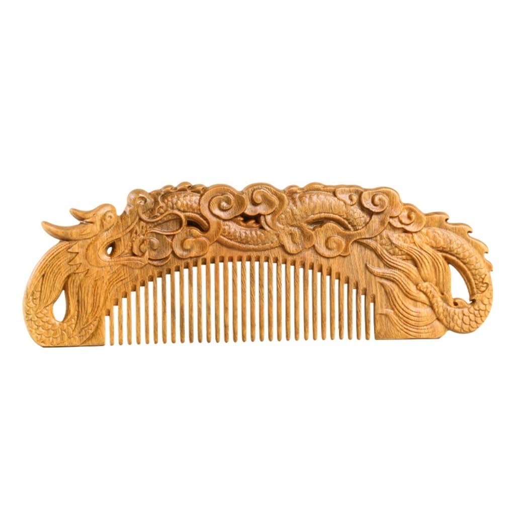 Peruka Grzebień Dragon Carved Comb Solid Wood Short Hair Comb Long Hair Comb Suitable for Beard, Hair, Styling Design Duże grzebienie do włosów