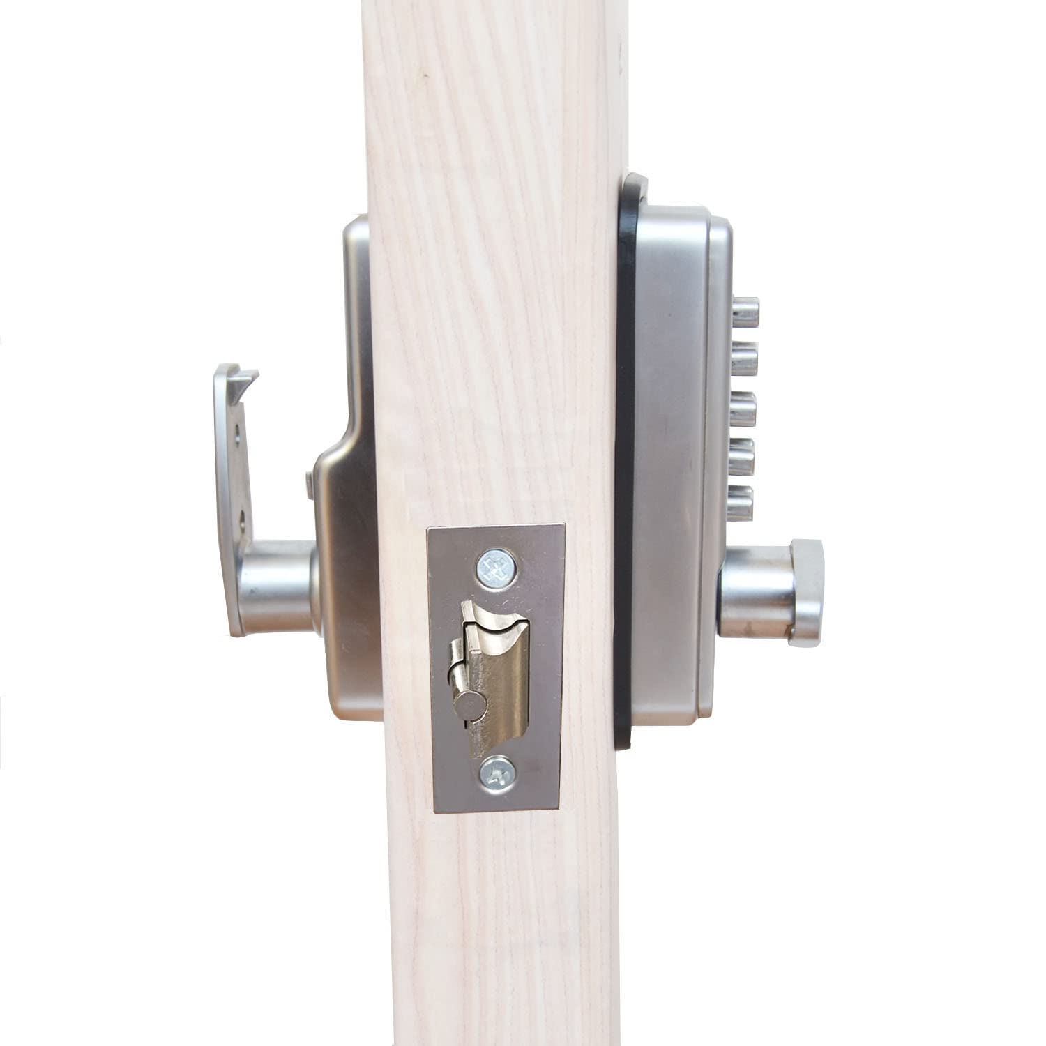 Cerradura digital para puerta con código de bloqueo de HomeSecure, resistencia meteorológica, cromada,plata
