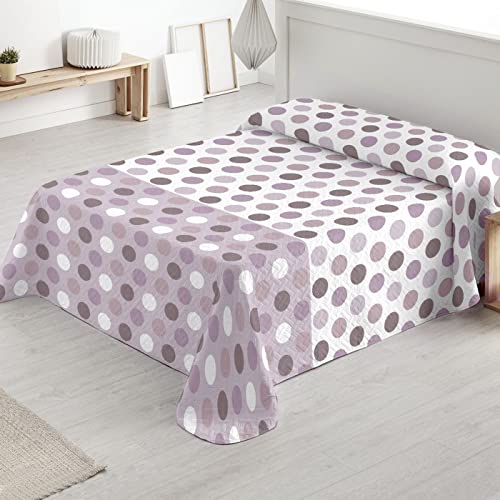 MERCURY TEXTIL- Colcha Bouti Rombos para Verano y Entretiempo 100% Poliéster. Colchas Cubre Cama Fina, Ligera y Suave. (Cama 135-230x260cm, Circulos Lila)