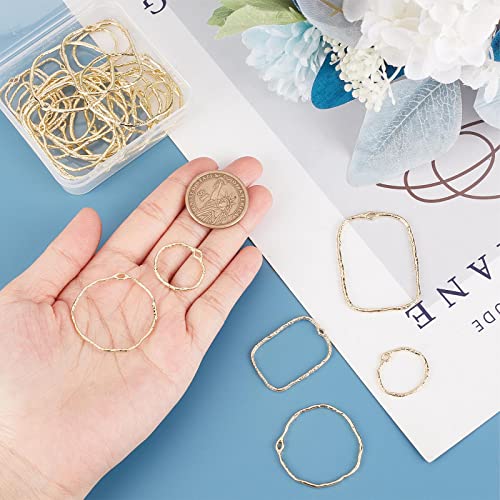 SUNNYCLUE 1 Box Open Back Bezel Charms Round Linking Circle Charm Blanks Pressed Flower Frame Hollow Blank for Jewellery Making Epoxy UV Resin Art Earrings DIY Craft - Image 3
