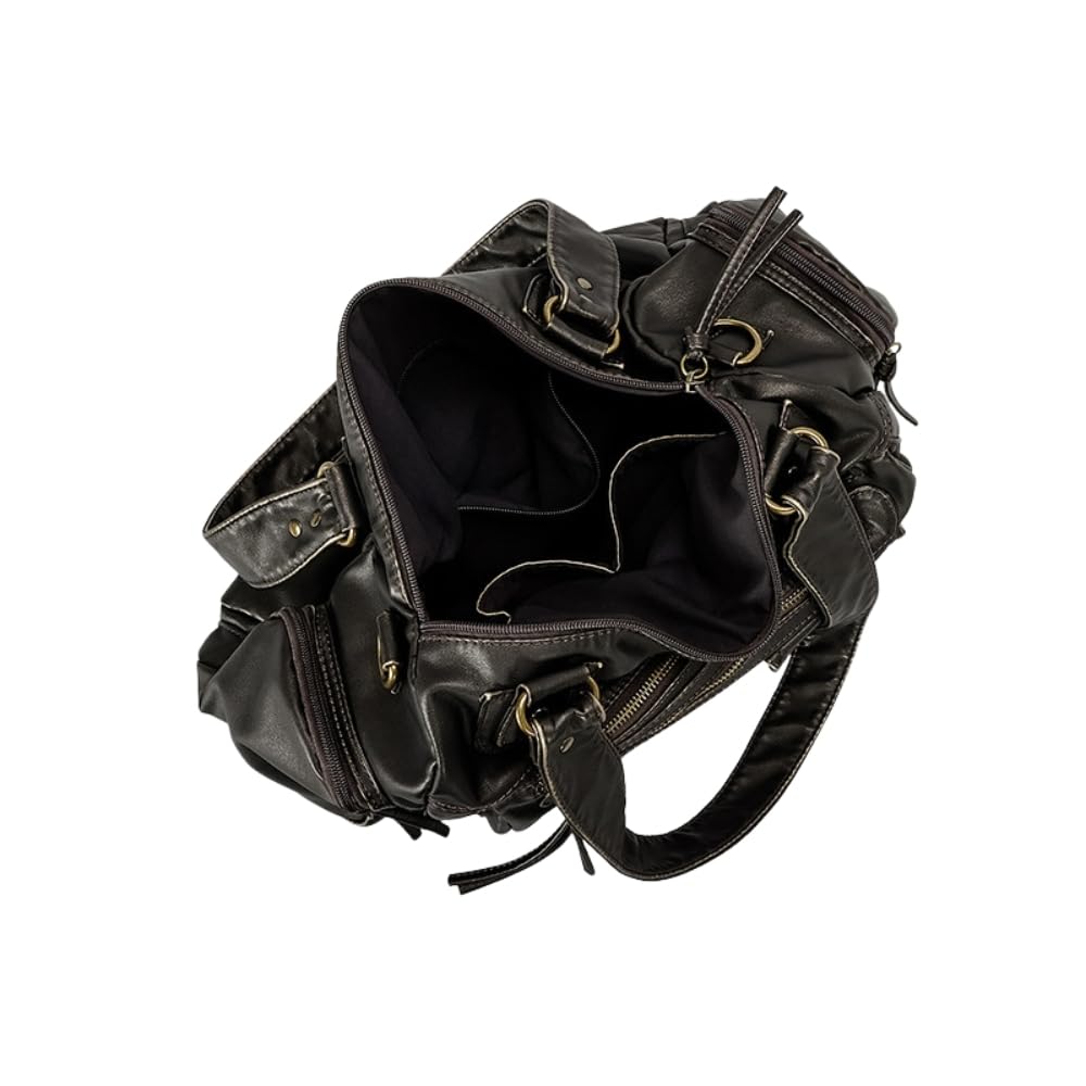 Retro-Handtasche mit Tragegriff für Damen, Leder, Hobo-Umhängetasche, Vintage-Handtasche, mehrere Taschen, Crossbody-Shopper