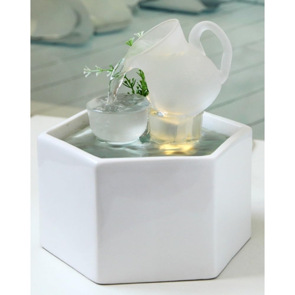 Fuente de Mesa para Interiores, Fuente de Mesa Relajante, Fuente de Cascada, Fuente de Agua circulante, Adorno de Agua circulante para Escritorio, Fuente de Interior,
