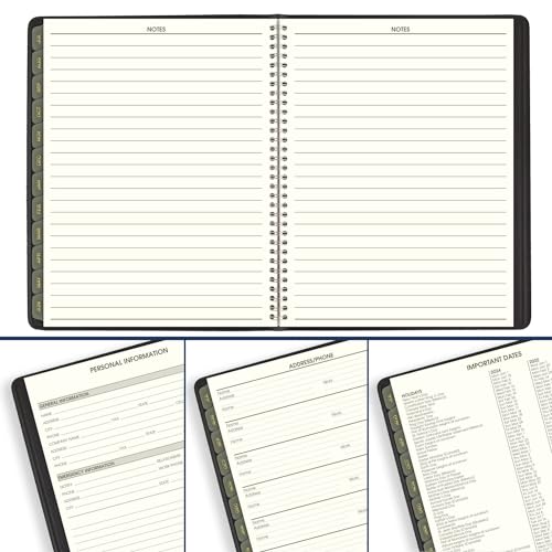 AT-A-GLANCE Planner 2024-2025 Academic, Weekly & Monthly, Quarter-Hourly Appointment Book, 8-1/4\" x 11\", Large, Monthly Tabs, Flexible Cover, Recycled, Black (70957G05)
