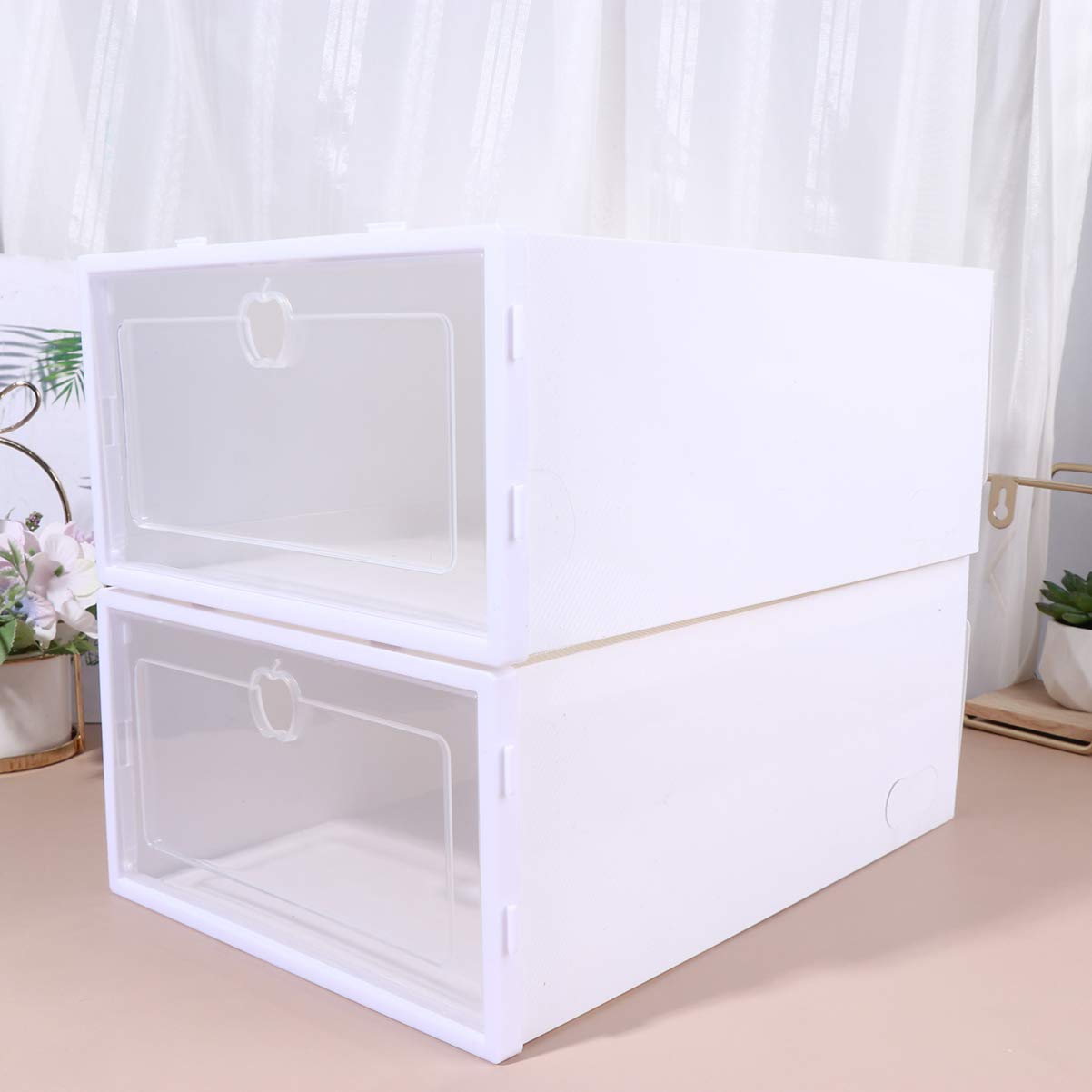 Cabilock Scatole Trasparenti Per Scarpe Impilabili in Plastica Organizer Salvaspazio Con Protezione Antipolvere Contenitore Rigido Per Scarpe Da Ginnastica Tacchi E Stivali Set Da 6