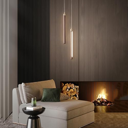Luces colgantes de nogal negro y latón para decoración de cabecera 2