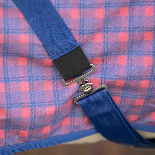 Image of Equinavia Fryd 100% Cotton Stable Blanket for Horses | No Fill - Pink Flambe /Galaxy Blue - 76 in