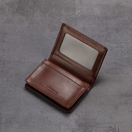 Image of HISCOW Business Card Holder with Large Compartment - Full Grain Leather