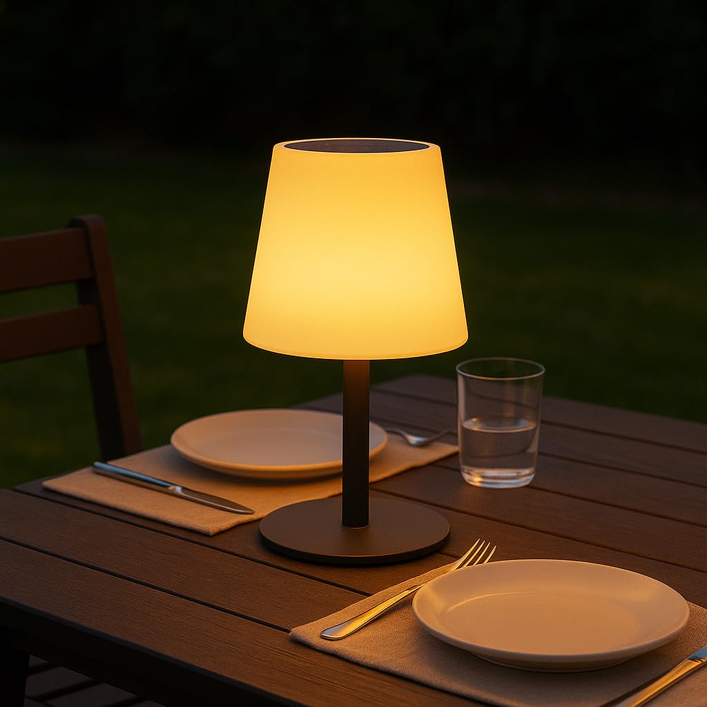 Lumisky Set di 2 lampade da tavolo solari e ricaricabili a LED bianco caldo/bianco dimmerabili STANDY TINY SOLAR H25cm