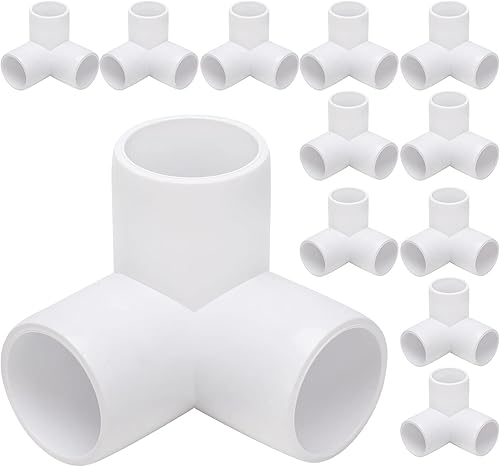 VonkPeter Montaje en T de esquina de codo de PVC de 3 vías para muebles de PVC resistentes, accesorios de tubería de cobertizo de invernadero y