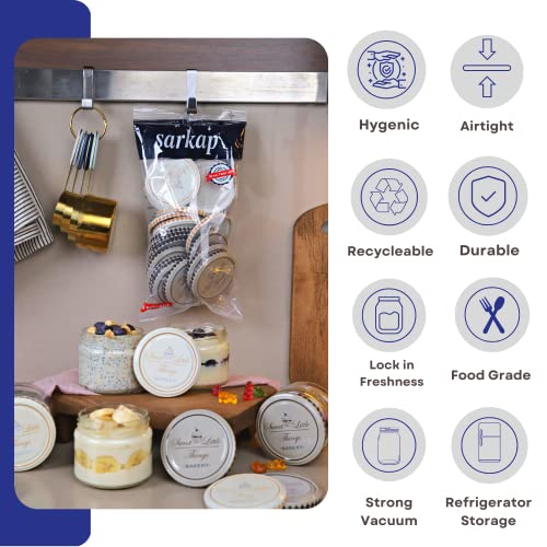 Sarkap Twist Off Canning Lids – 82Mm Reusable Canning Lids Set Of 20 Suitable For Glass Jars – Not Compatible With Mason Jars, Wide Mouth Canning Lids, Dishwasher Safe, Leak-Proof, Stainless Metal Canning Jar Lids, Twist Off Lug Caps (Cream - Coffee) #TOP4