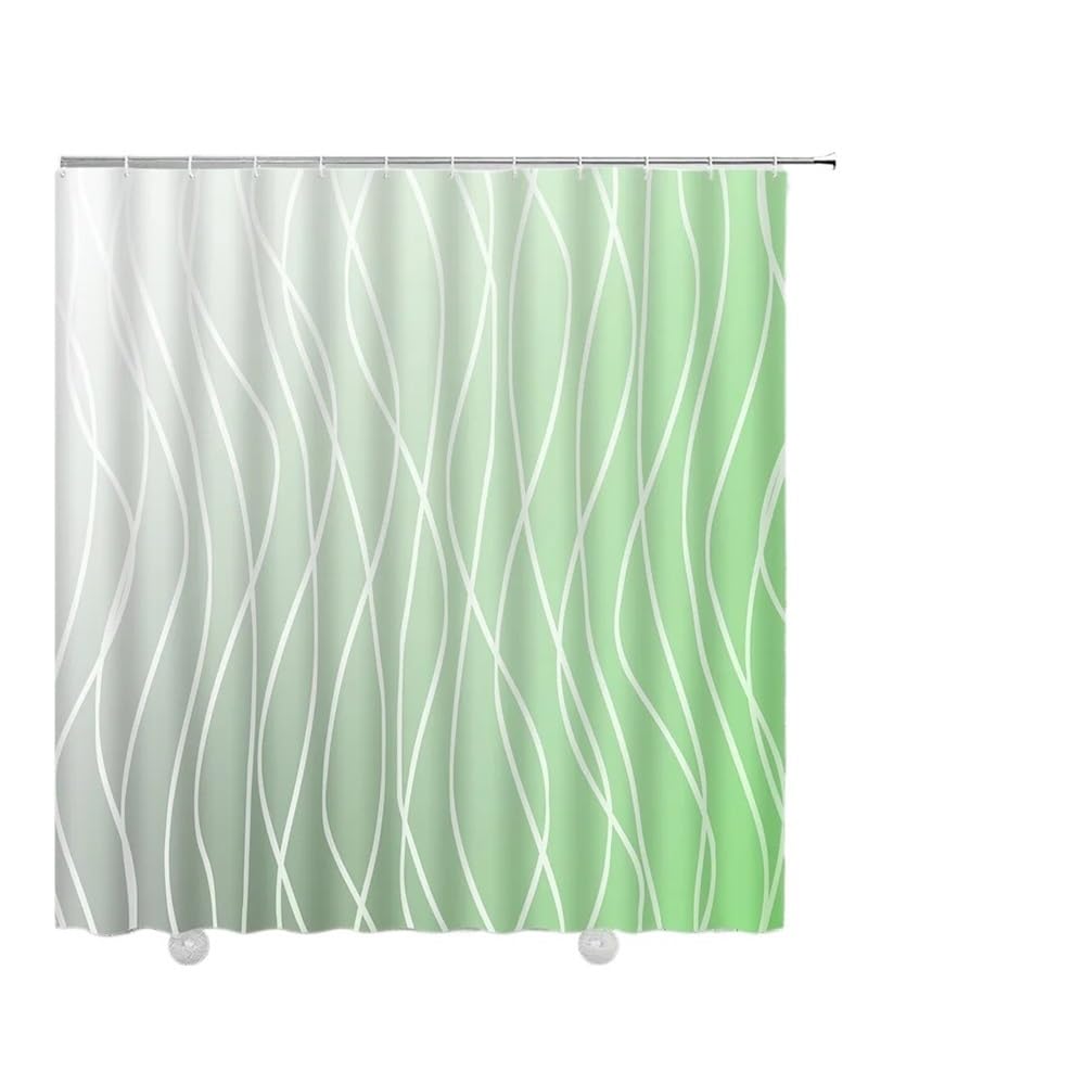 AIMANQI Shower Curtains White Line Bath Blue Purple Modern Print Bathroom Decor Sets(6463AG,150x180cm-60x70in)