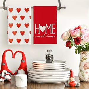 Artoidmoderedheartlovevalentineskitchentowelsdishtowels18x26inchfarmhouseanniversaryweddingdecorationhandtowelssetof4 Urban Country Home Decor Artoid mode red heart love valentines kitchen towels dish towels 18×26 inch farmhouse anniversary wedding decoration hand towels set of 4 urban country home decor