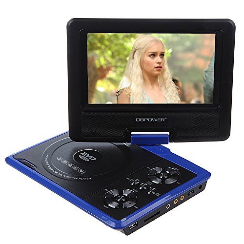 Lecteur DVD portable 7,5 LCD avec écran pivotant bleu et fonction TV