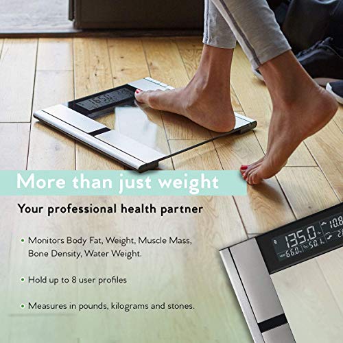 My Life My Shop Digital Body AnalyzerScale- Scale forbody weight, Body Fat, Muscle Mass, Bone Density, Water Weight, 397 Pound Capacity, Gray - Thumbnail 4