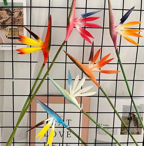 Rikyo Artificial Flowers 6Pcs Bird of Paradise 23" Permanent Flower,Strelitzia Tropical Imitation Plant Flower Bouquets for Office Home Party Decorations,Arrangement Potted Plants (Orange) - Image 8