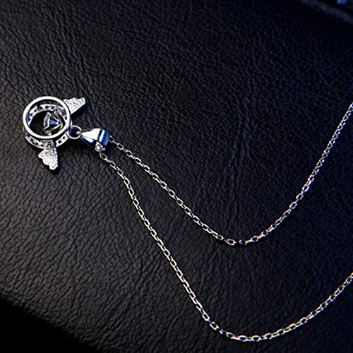 GLYP S925 Sterling zilveren slimme hart engel ketting, een kloppende hanger sleutelbeen ketting sieraden voor vriendin… - Afbeelding 7