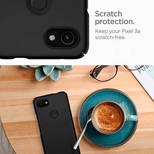Image of Spigen Thin Fit Back Cover Case Compatible with Google Pixel 3a (Poly Carbonate | Black)