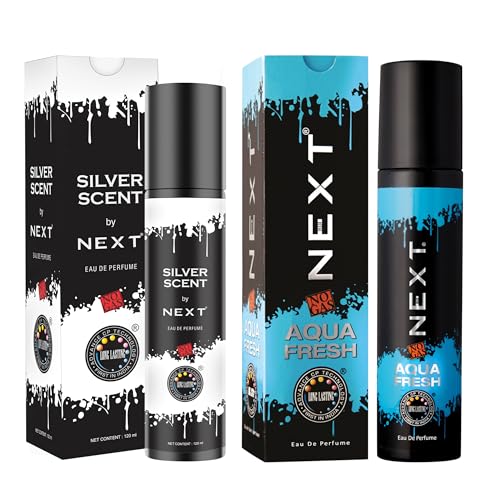 Image of Next Care No Gas Silver Scent & Aqua Fresh (2x120ml) | Long Lasting Eau De Perfume | Deodorant Combo Gift Set for Men & Women