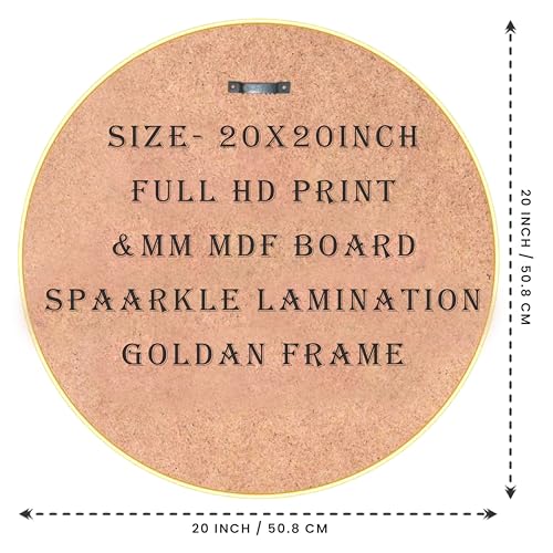 Image of SAF Livin'Luxe Premium Set Of 3 Round Botanical Ice Cream Cone Wall Art | Golden Frame MDF Wall Decor For Living Room, Kitchen, Cafe | Modern Floral & Fruit Theme Decorative Panels Painting 20 In