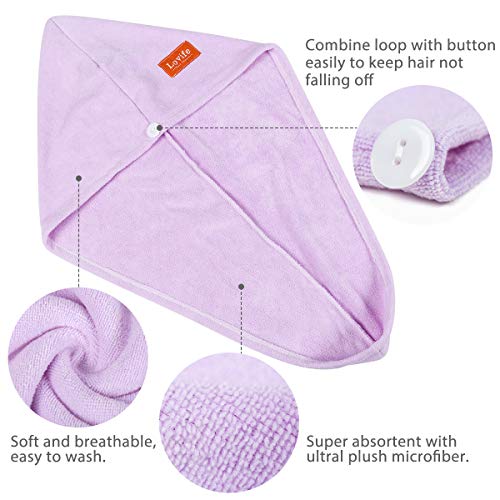 image for Lovife Microfiber Hair Towel Wrap 3 Pack Quick Drying Towels Hair Dryi